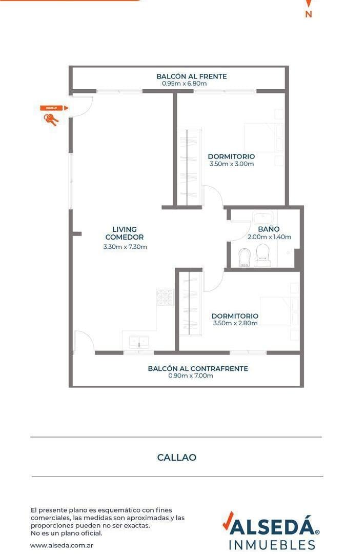 Departamento de dormitorios c/ Balcón