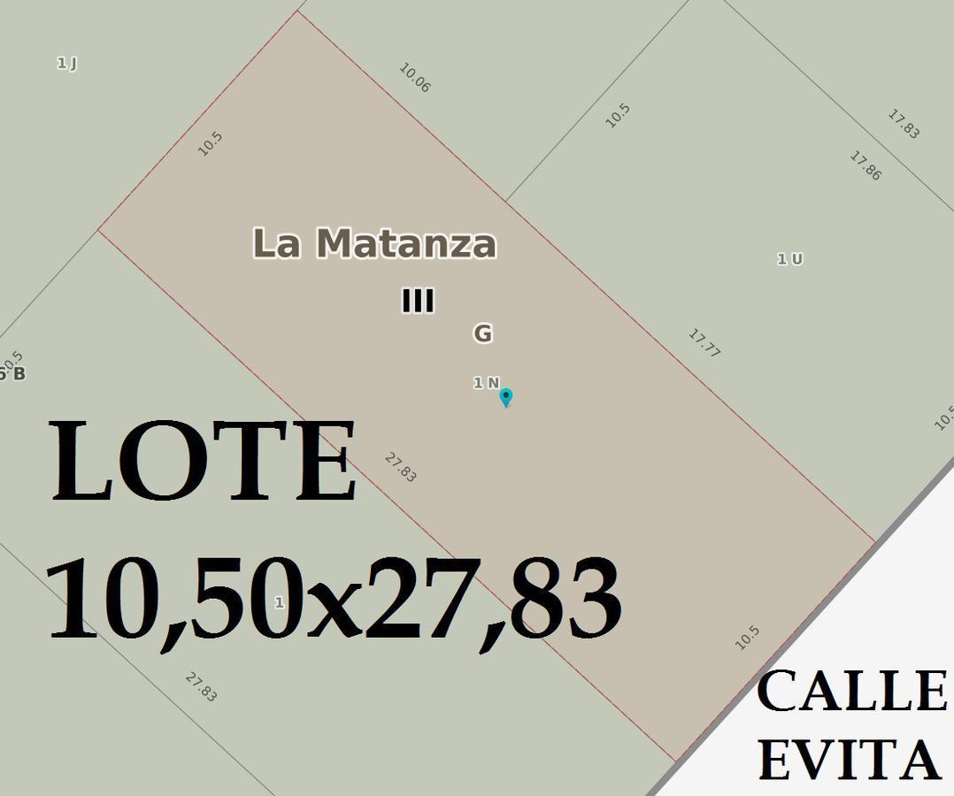 LOTE 10,50x27,83 m