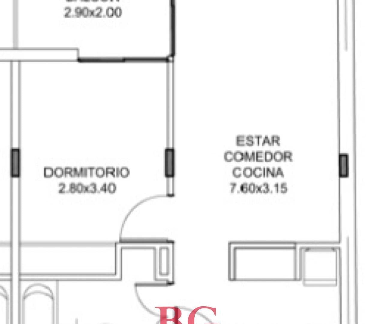 Foto de VENTA Apto Credito Bancario y personal.2 Ambientes - Balcón - Cochera, imagen 1