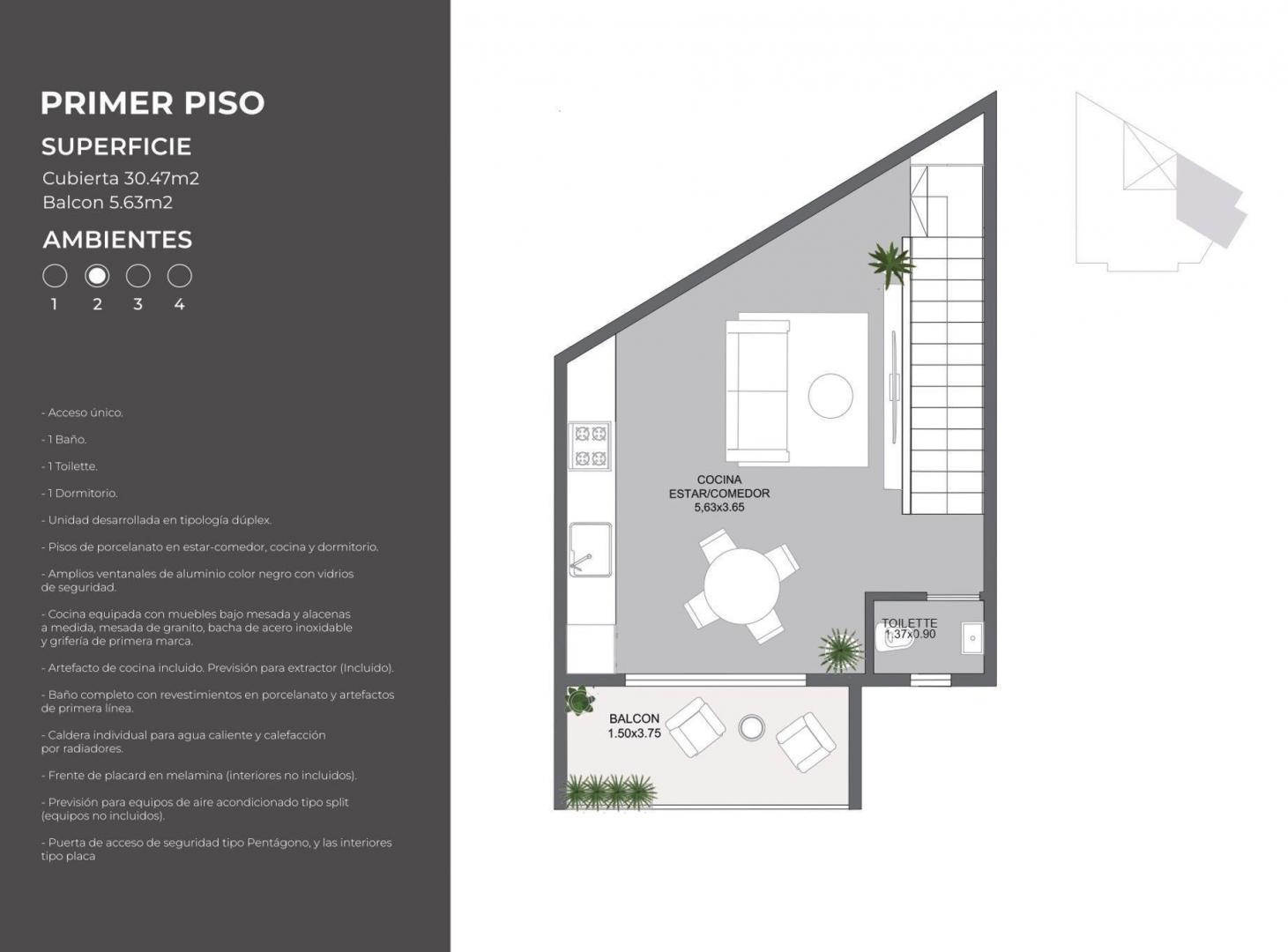 Foto de PH 2 AMBIENTES VENTA EN CABALLITO A ESTRENAR, imagen 4