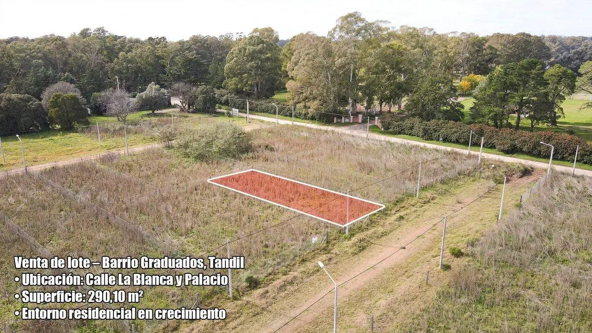 LOTE EN VENTA TANDIL ZONA BARRIO GRADUADOS 8