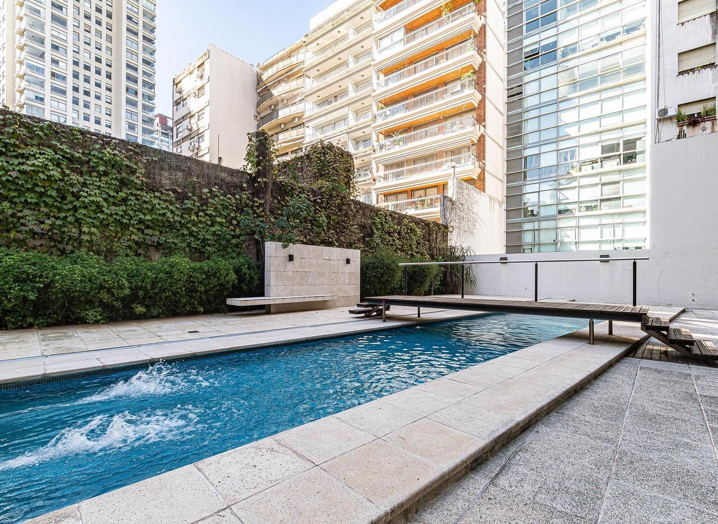 DOS AMBIENTES AMOBLADO Y EQUIPADO CON AMENITIES TORRE JUNCAL - SEGURIDAD- PALERMO NUEVO