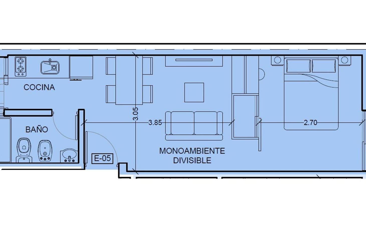 Foto de VENTA MONOAMBIENTE DIVISIBLE EN CONSTRUCCION, imagen 3