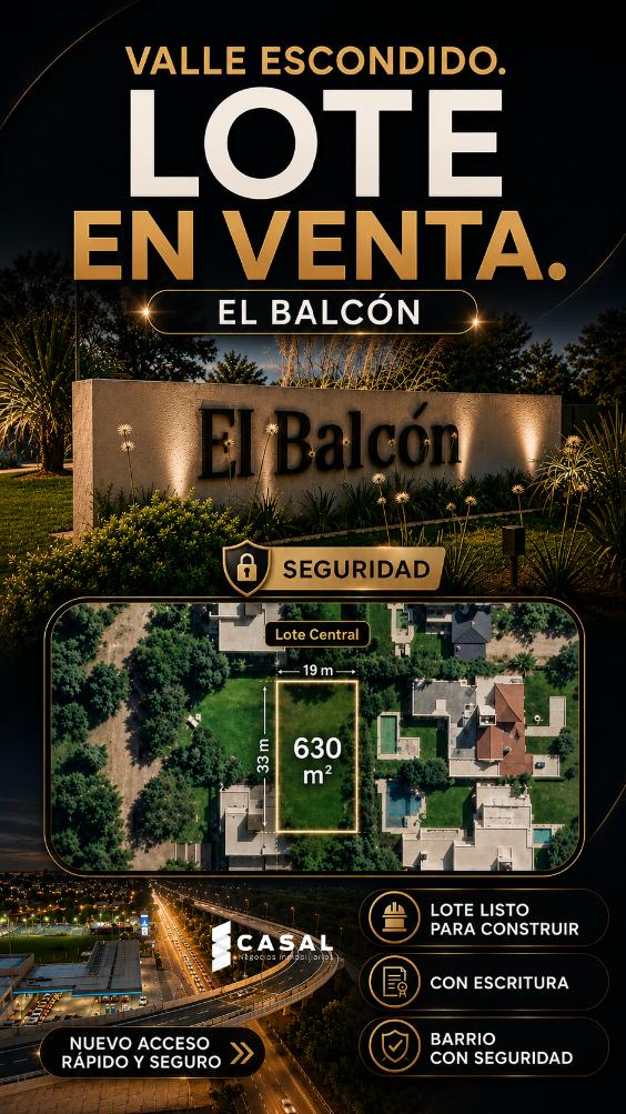Foto de VALLE ESCONDIDO- LOTE CENTRAL- EL BALCÓN- 630 MTS, imagen 5