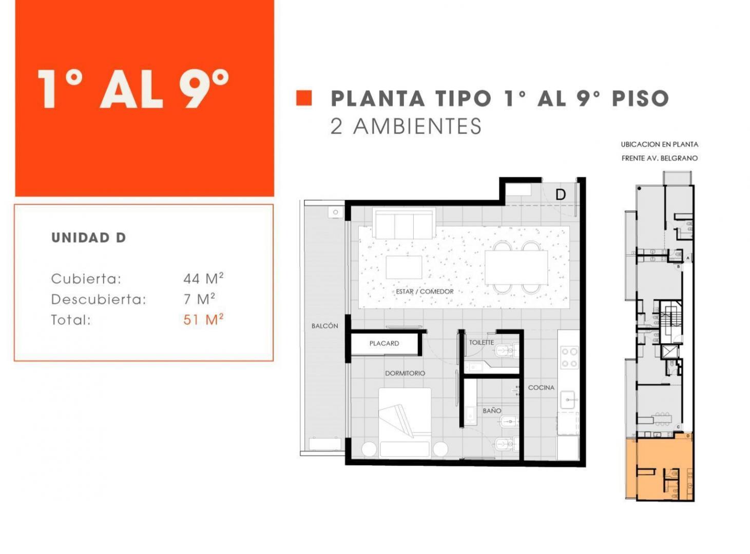 Foto de Av. Belgrano 3588 5° D - 2 ambientes con balcón en construcción en, imagen 2