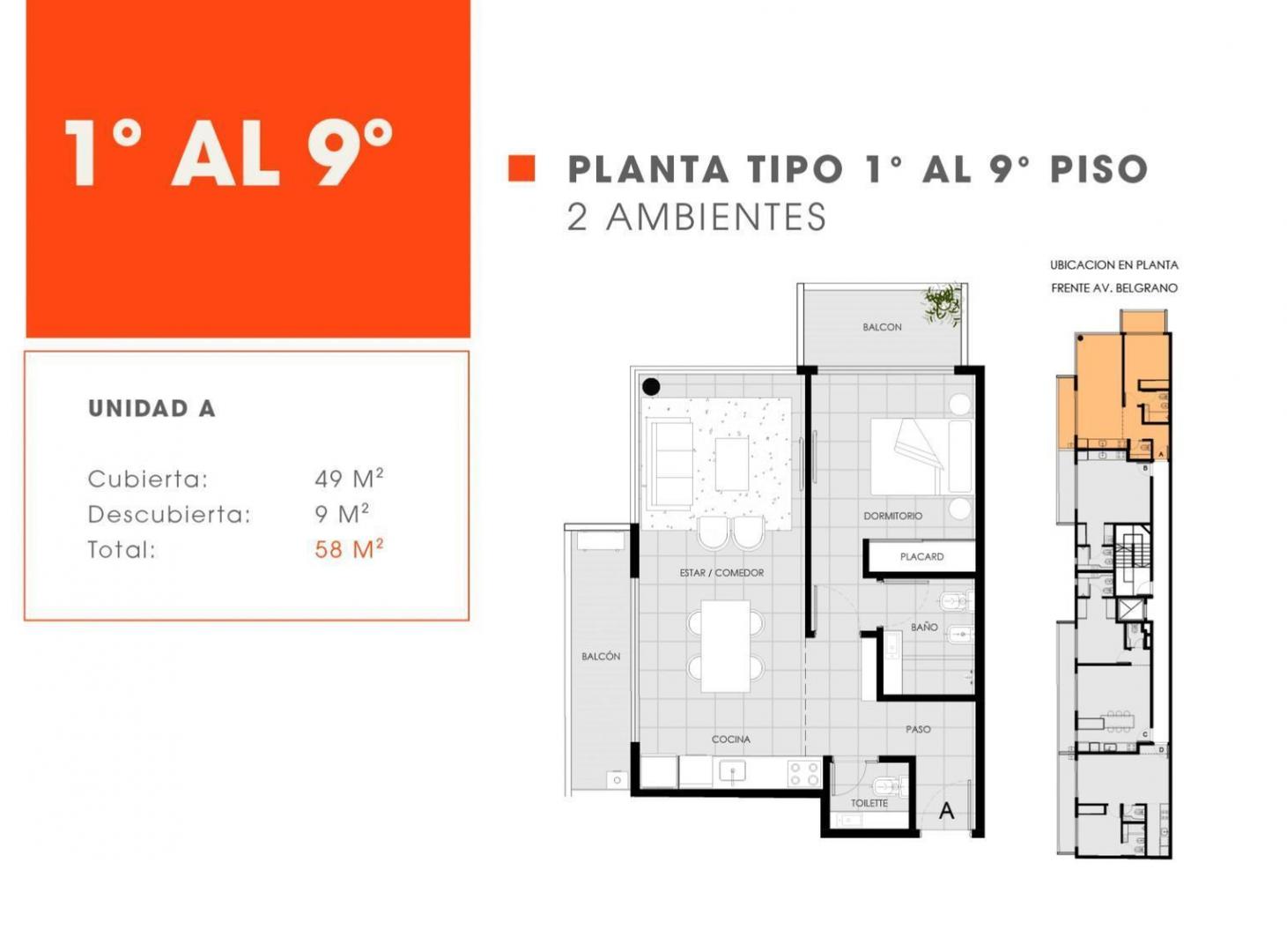 Foto de Av. Belgrano 3588 6° A - 2 ambientes con 2 balcones en construcción en, imagen 2