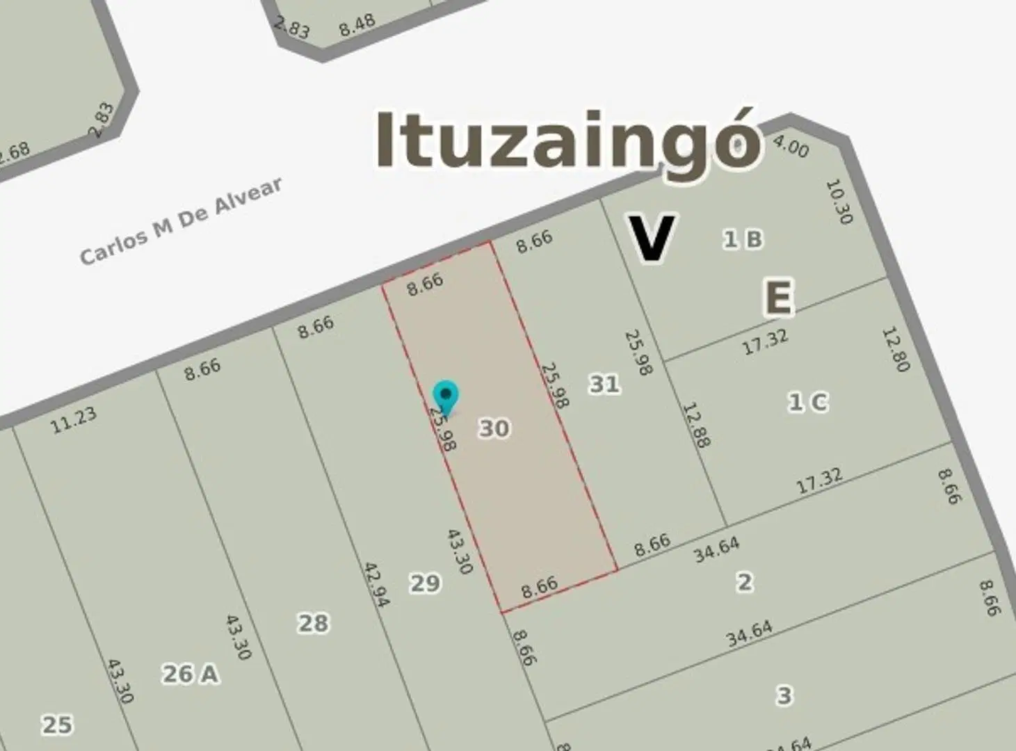 LOTE VENTA ITUZAINGO AREA CENTRAL 1