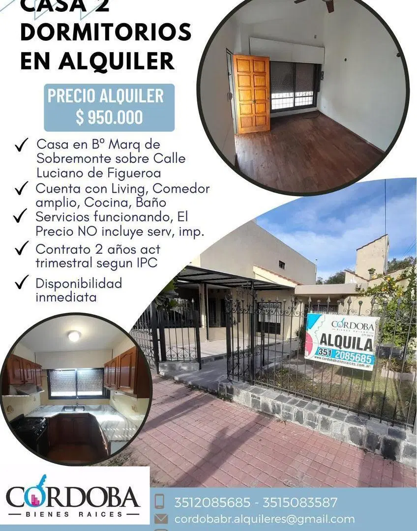 Casa en Alquiler en B° Marques de Sobremonte 3