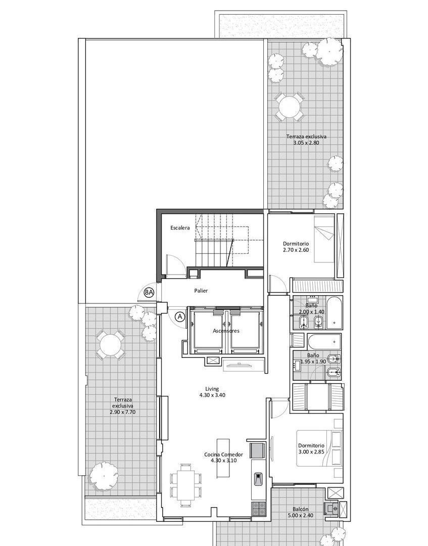 Departamento de 2 dormitorios en Zona Río
