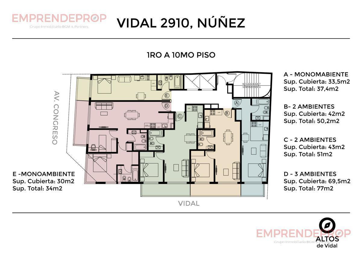 Foto de 2 ambientes en Altos de Vidal - Nuñez a estrenar, imagen 4