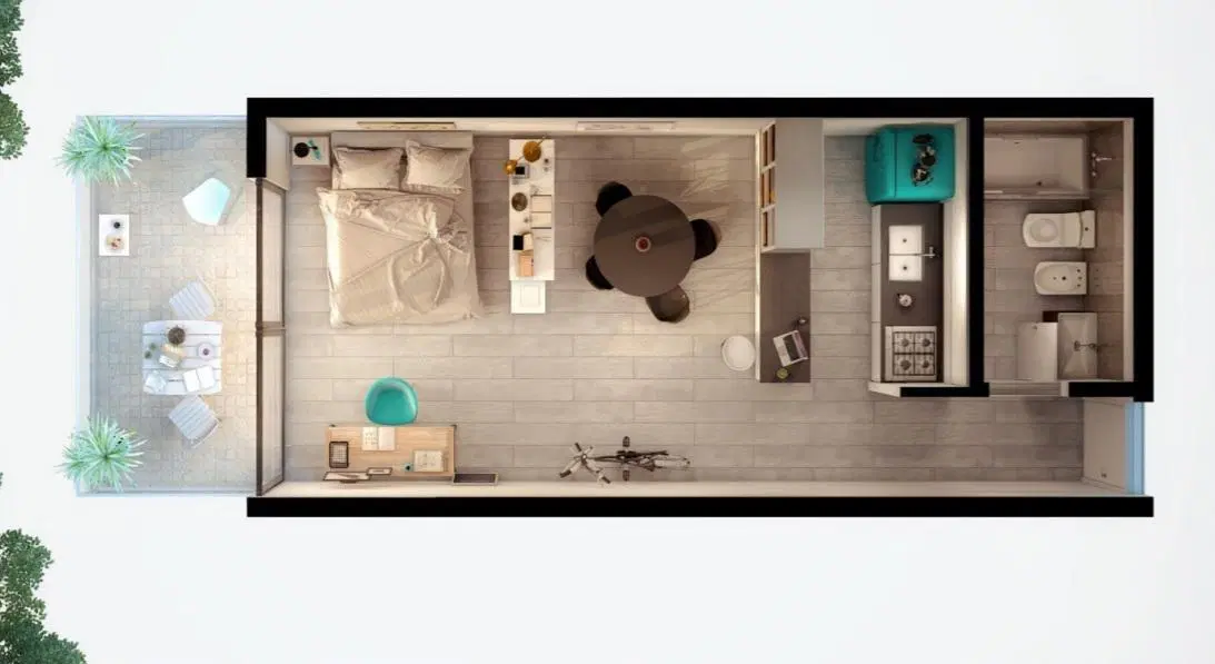 Alquiler Departamento de 1 ambiente con cochera Condo 7 Tierra Nueva Fisherton 4