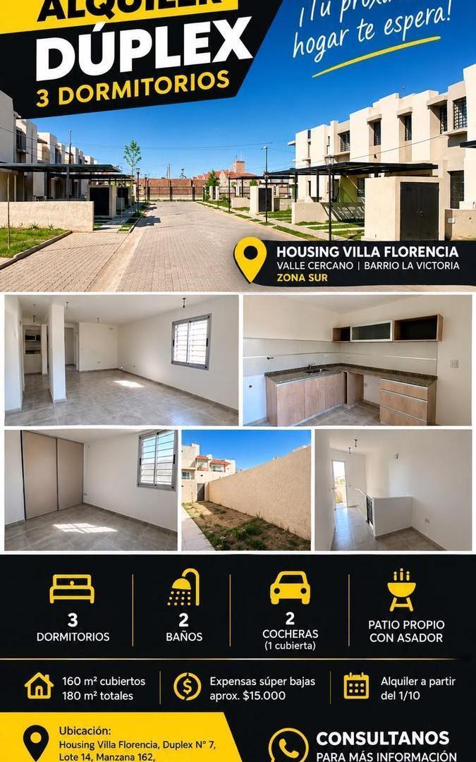 Foto de Se alquila dúplex 3 dormitorios 2 baños en Valle Cercano, imagen 1