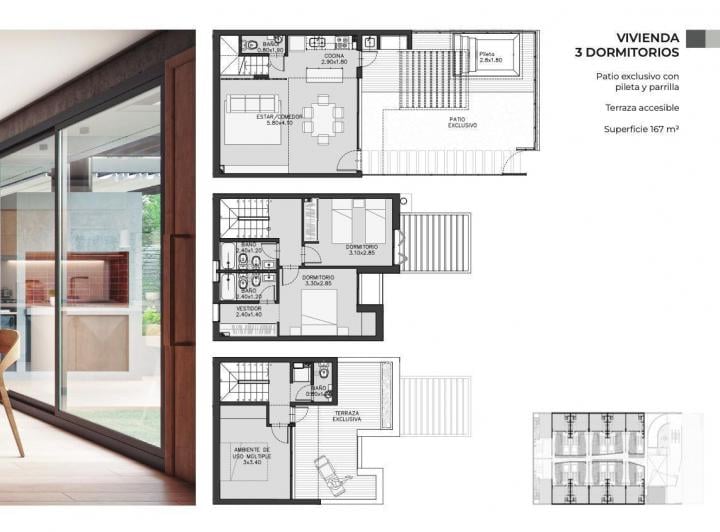 Venta casa en fisherton tres dormitorios pileta parrillero cochera
