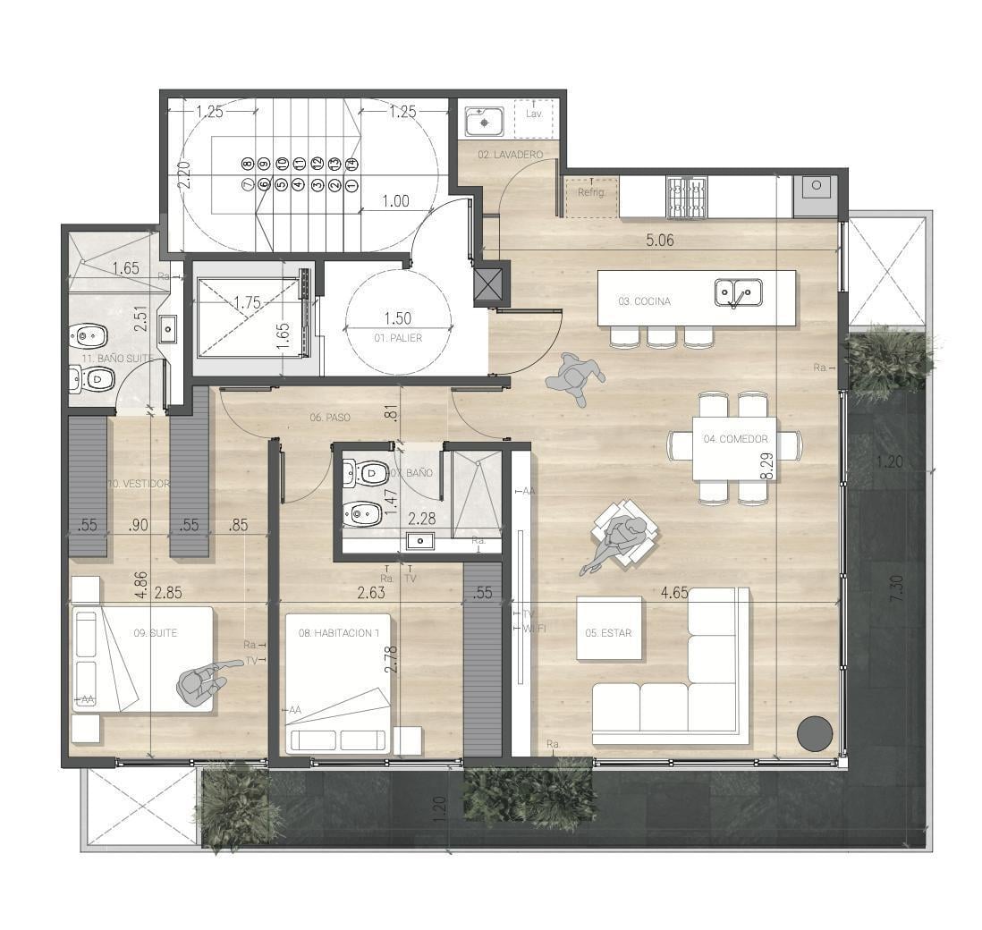 Venta departamento dos dormitorios premium zona rio