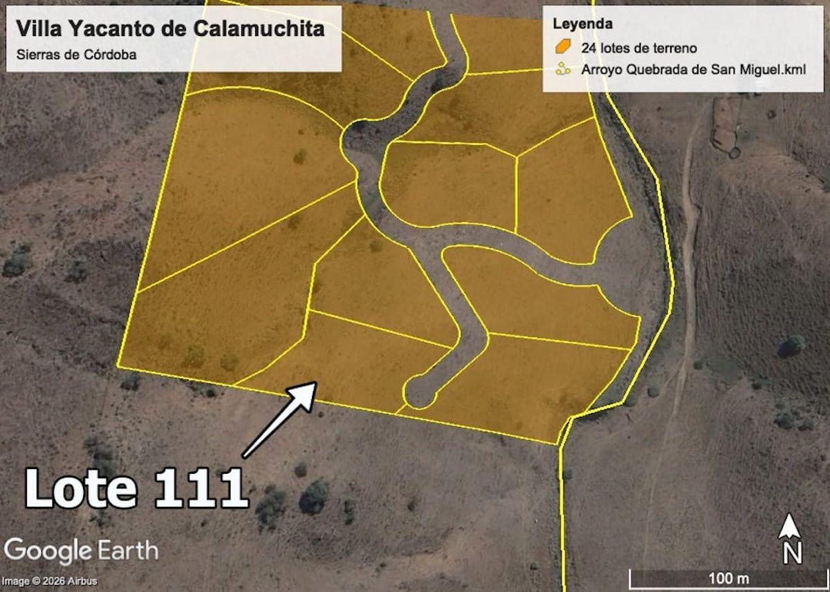 RESERVADO - Lote 111 en Villa Yacanto de Calamuchita, Córdoba.