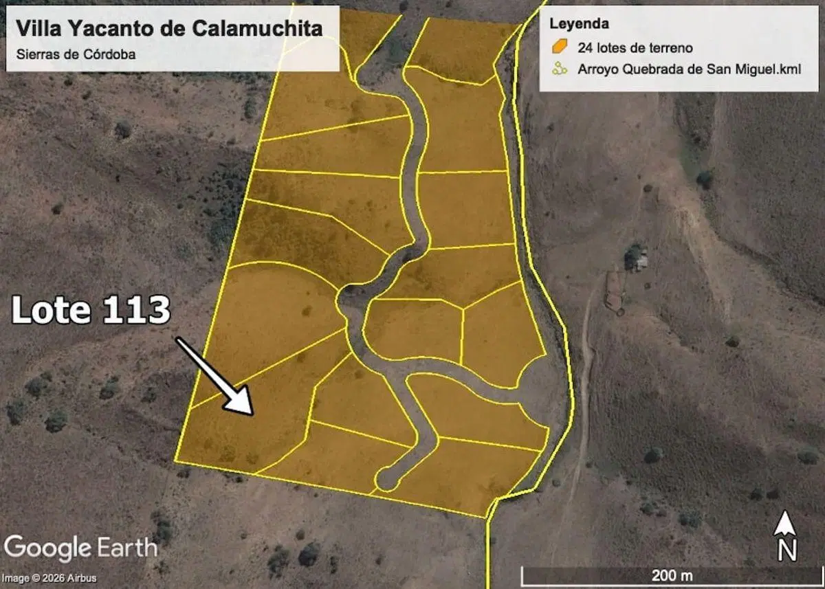 Vendo Lote 113 en Villa Yacanto de Calamuchita, Córdoba. Alto y amplia superficie. 3