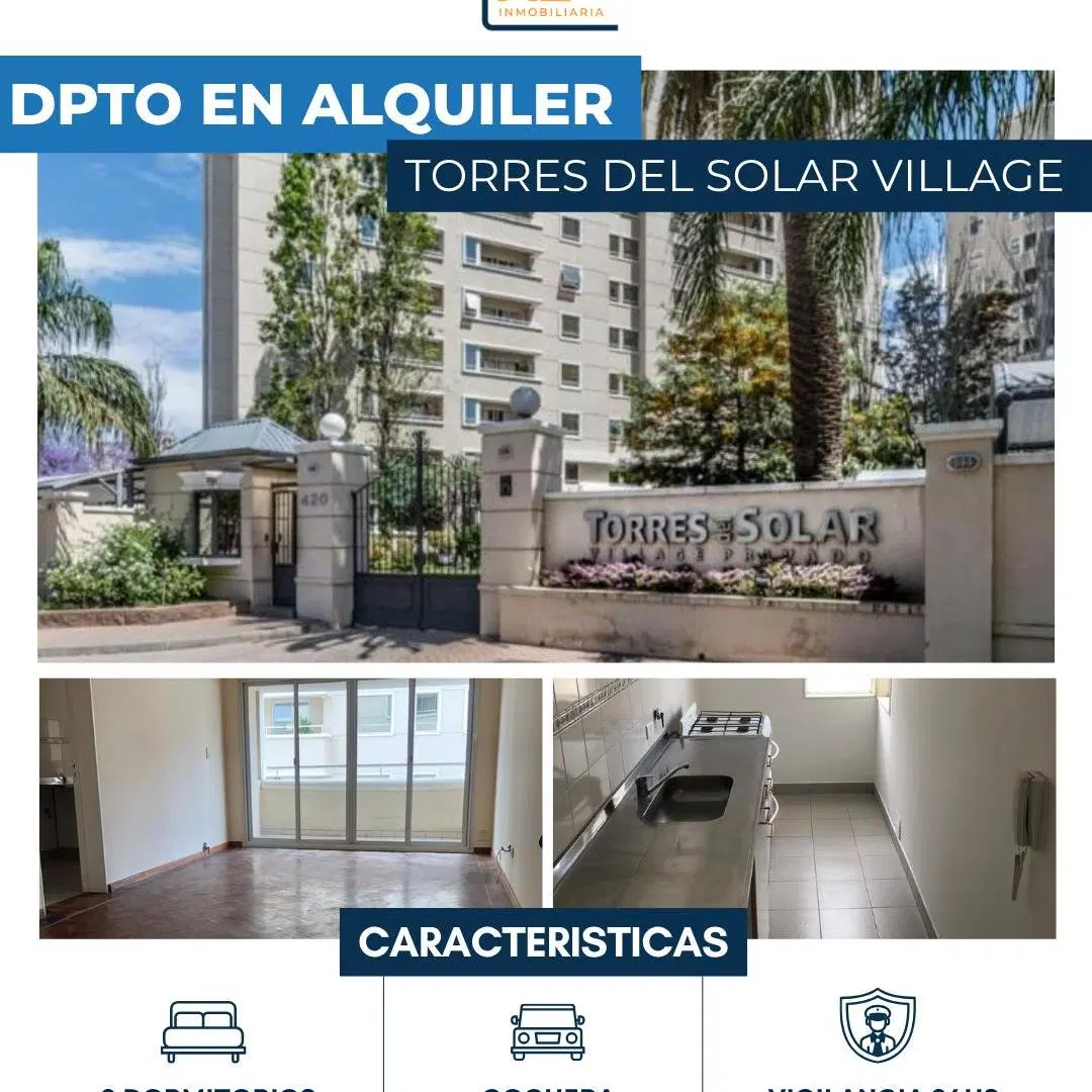 DPTO de 2 dorm alquiler | Torres del Solar Village | Con cochera! 1