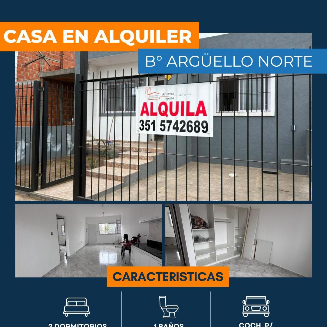 CASA 2 DORM EN ALQUILER | B° ARGÜELLO NORTE