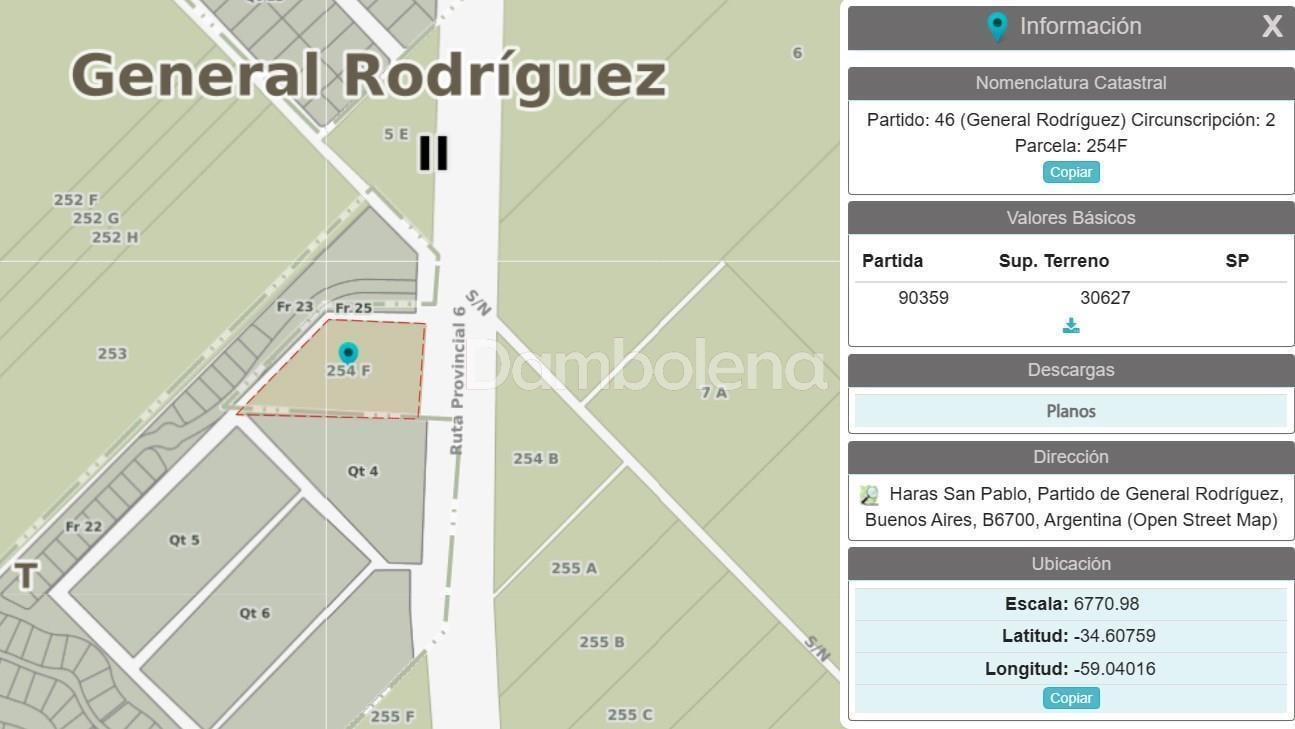 Terreno Fraccion en Alquiler en General Rodríguez
