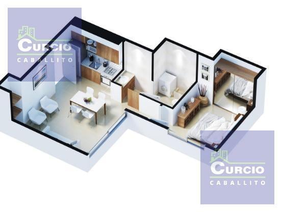 Foto de Departamento dos ambientes moderno en Boedo, lateral en el piso 2ºE, imagen 2