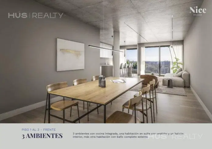 Venta departamento de 3 ambientes de pozo en Colegiales, edificio full amenities. 1