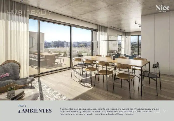 Venta departamento de 3 ambientes de pozo en Colegiales, edificio full amenities. 5