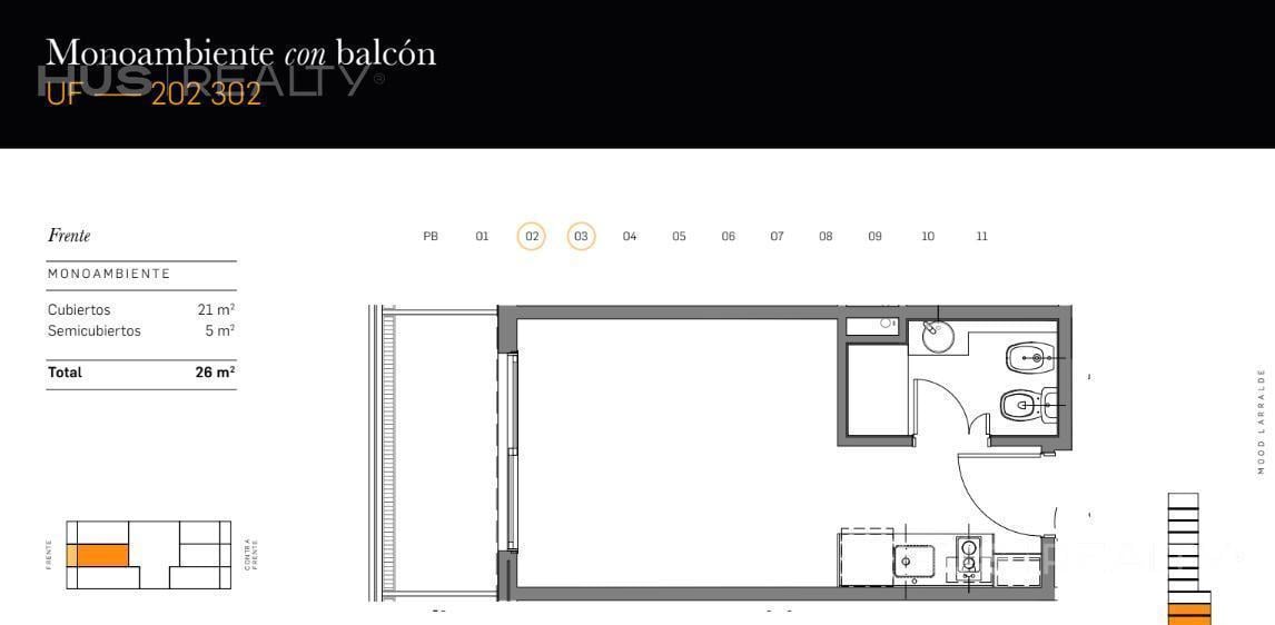 Venta departamento en ejecución en Nuñez. Monoambiente al frente. Entrega 2026.