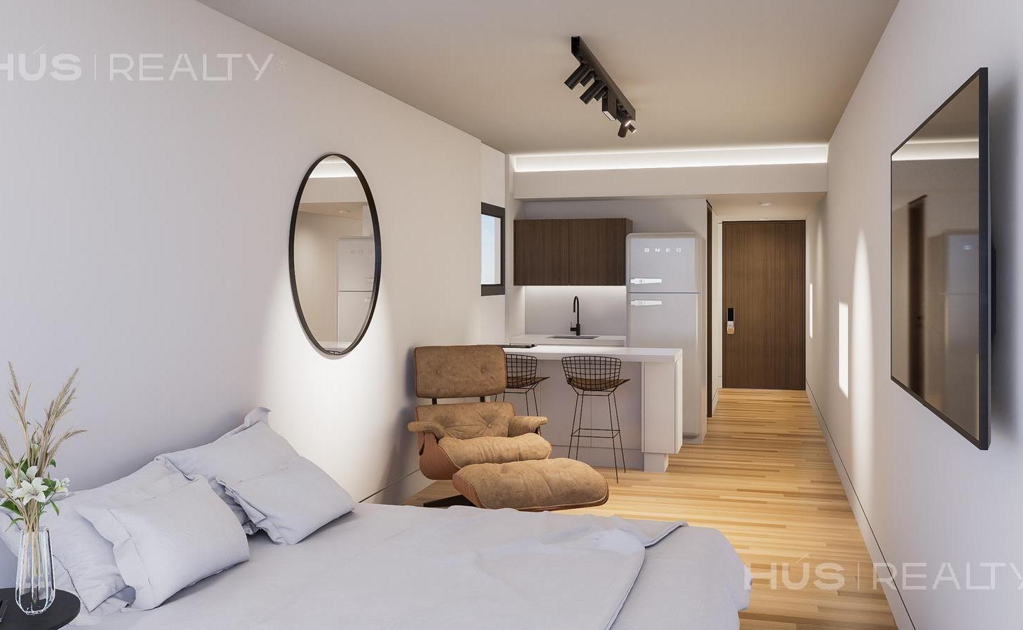 Venta departamento monoambiente en Palermo, edificio full amenities.