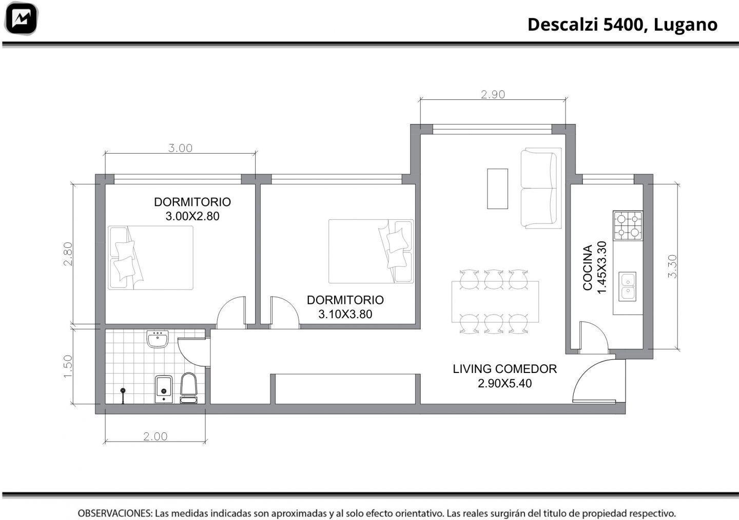 Departamento 3 ambientes. | Nicolás Descalzi al 5400