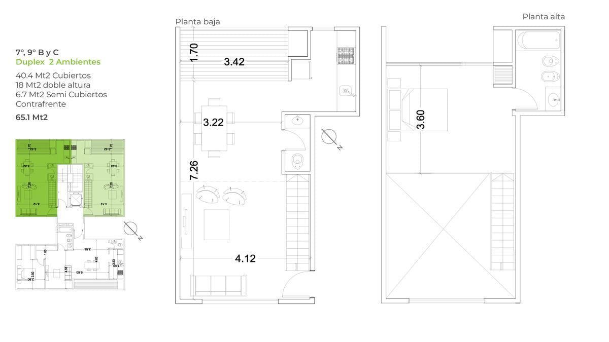 Departamento Duplex 2 Ambientes con Balcón en Venta – San Martín