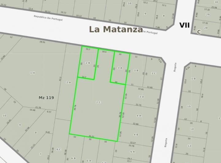 Fraccion Comercial 1771 m² c/ Casa de 3 amb. Galpón y quincho 300 m² Edif. - Casanova 2