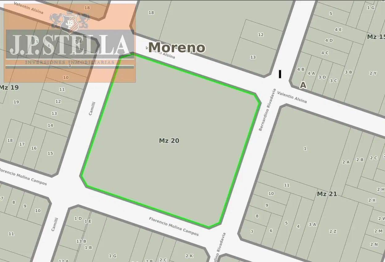Fracción 12.674 m² en 1 Manzana - Frente a 4 Calles - Ideal Desarrollo Inmobiliario - Moreno 2