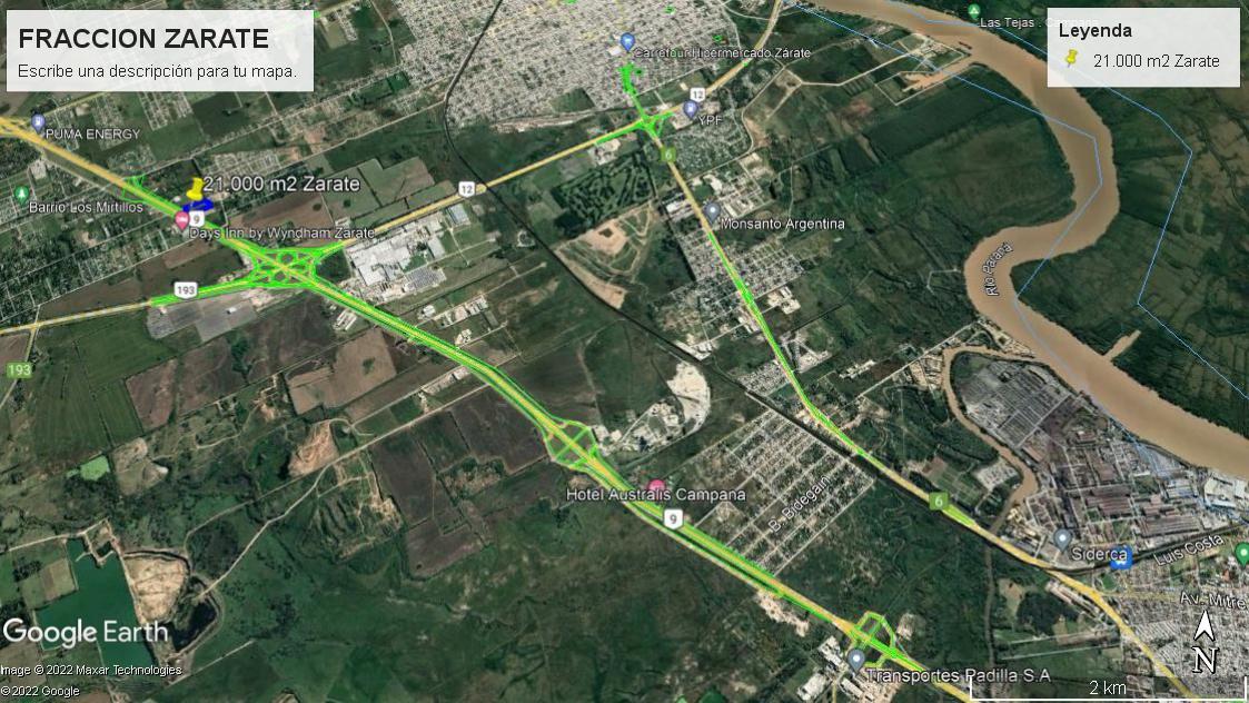 VENTA DE IMPORTANTE FRACCION DE 21.000 M2 EN ZARATE SOBRE PANAMERICANA