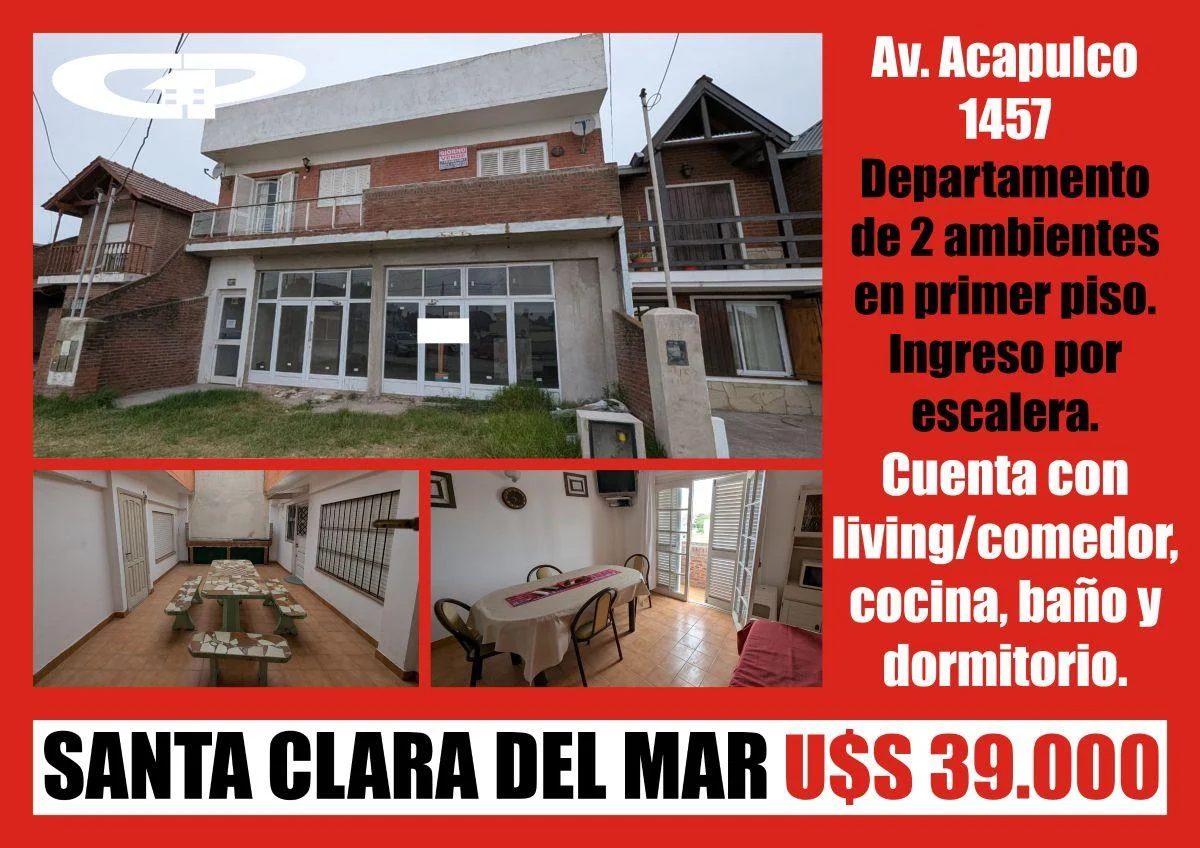 Departamento en Santa Clara del Mar. Avenida Acapulco 1457