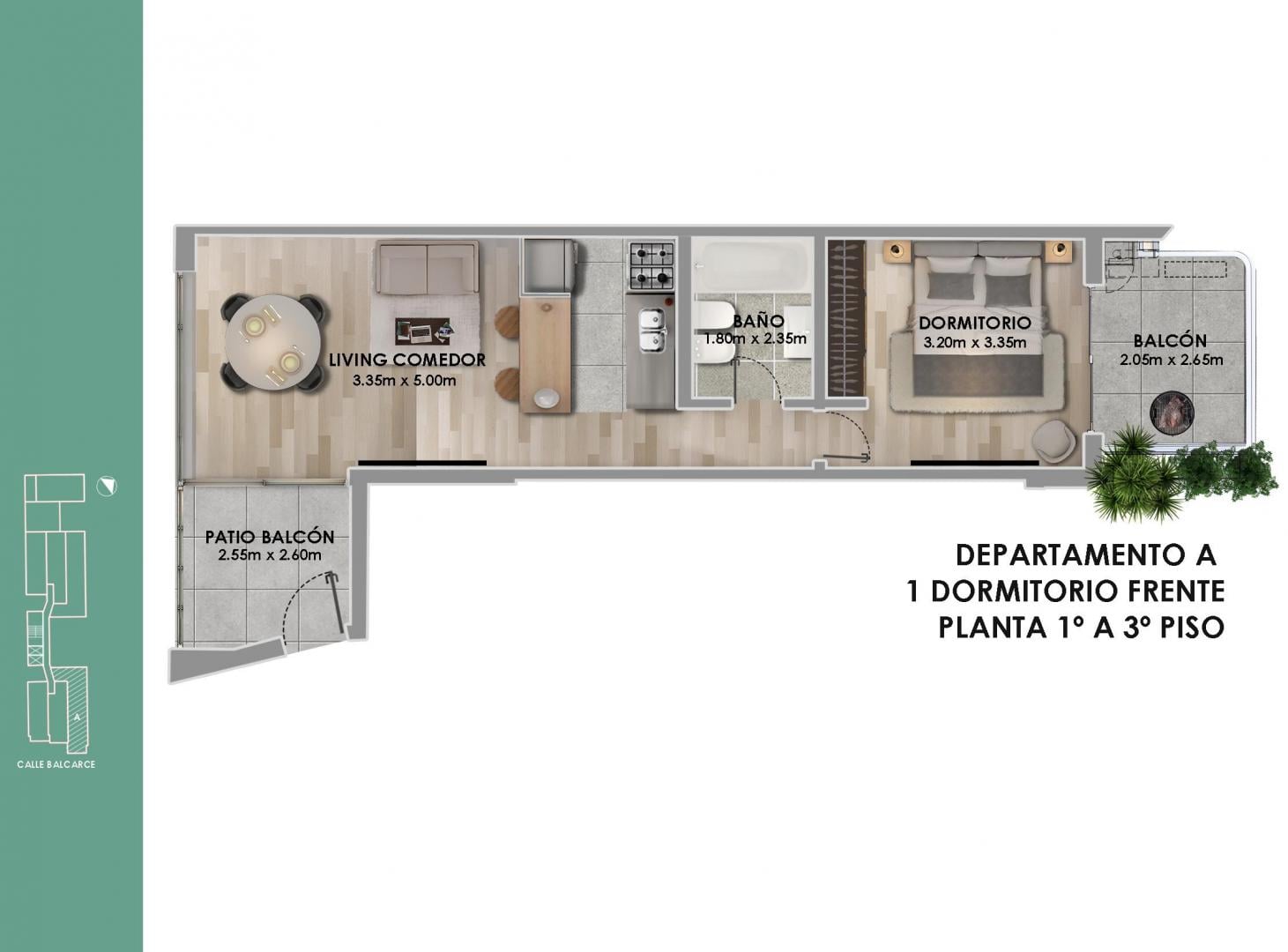 Departamento 1 dormitorio en Edificio Mérida
