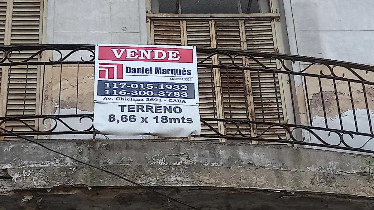 Oportunidad!terreno Sobre Av Boedo Al 1700 8,66 X 17,32 3