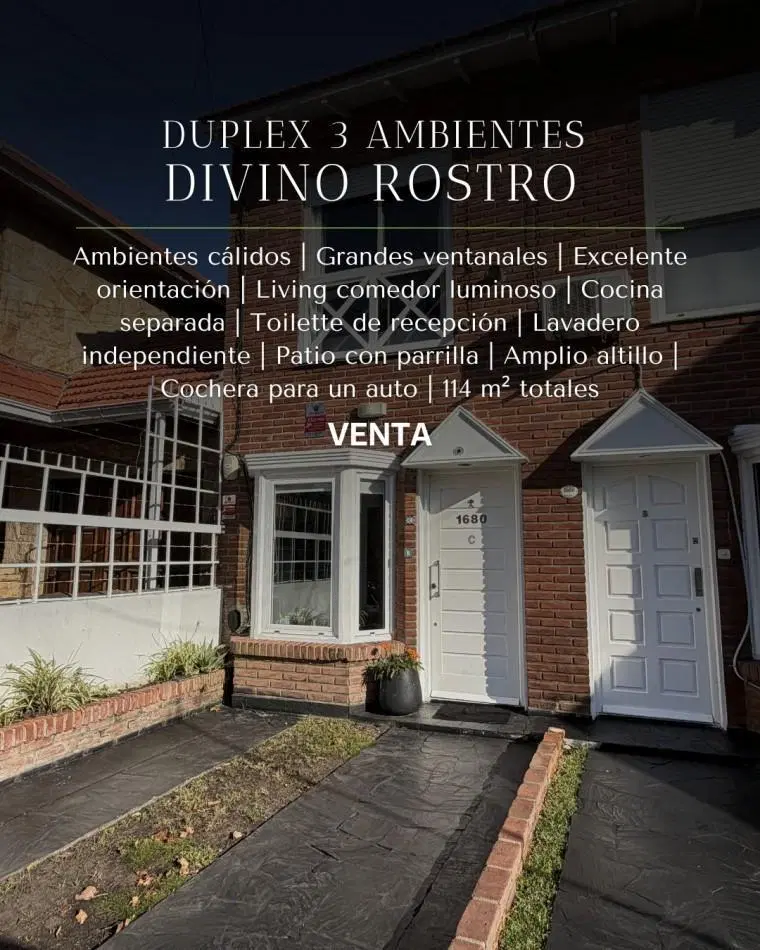 DUPLEX TRES AMBIENTES CON PATIO COCHERA Y ALTILLO. DIVINO ROSTRO. MAR DEL PLATA 2