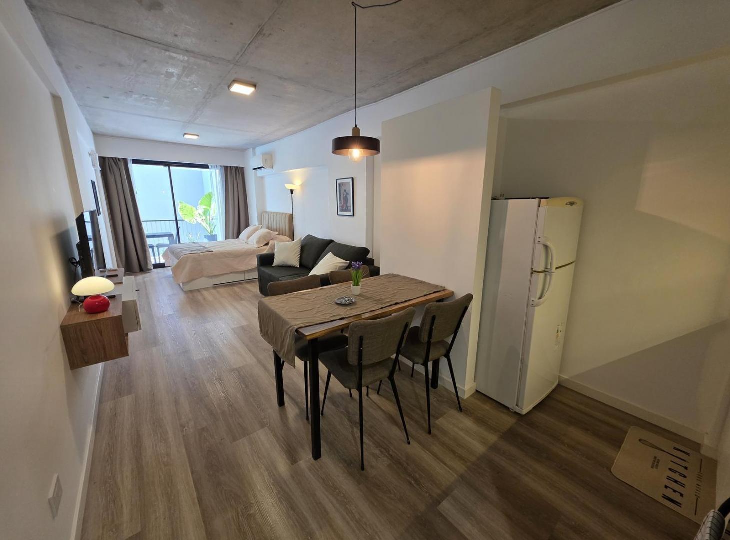 Departamento en Villa Crespo monoambiente amoblado con balcon y lavarropas en alquiler