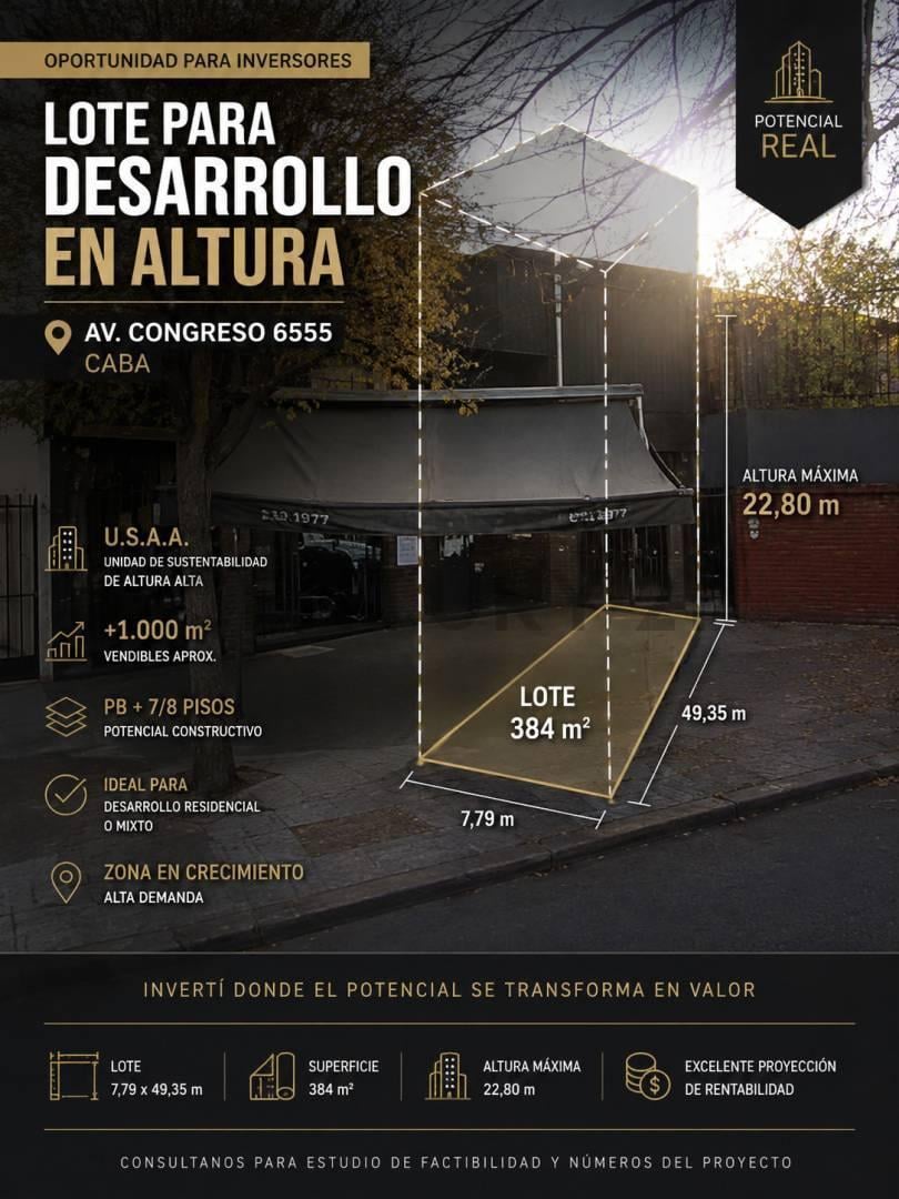 Foto de LOTE VILLA URQUIZA 1234 m² VENDIBLES – AV. CONGRESO 5655, imagen 4