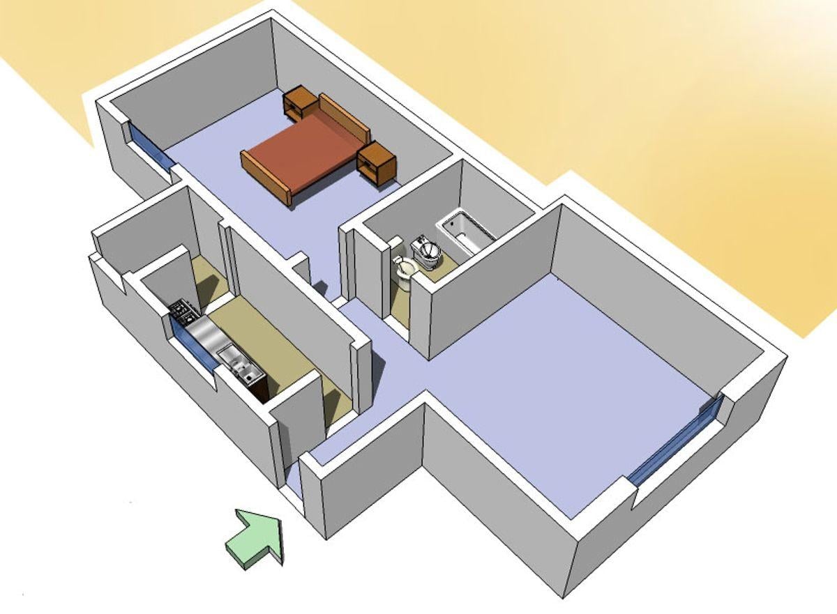 Foto de Departamento 2 ambientes al frente en alquiler en Once, imagen 1