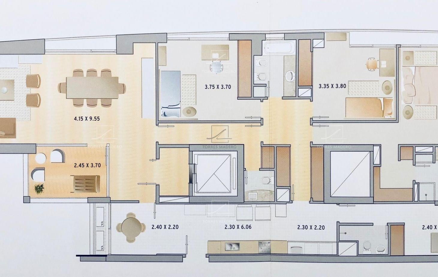 EXCLUSIVO DEPTO EN LE PARC PUERTO MADERO DE 3 DORMITORIOS - IMPECABLE !