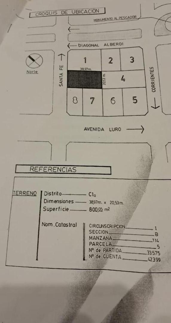 Foto de Terreno en Santa Fe y Diagonal Alberdi, La Perla, Mar del Plata, imagen 1