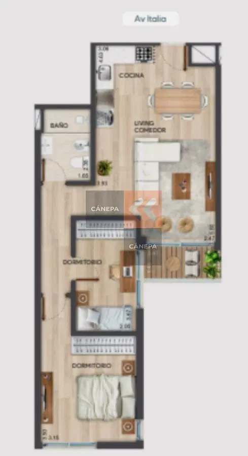 Venta apartamento 2 dormitorios en Parque Batlle 1