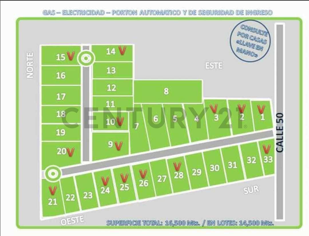 50 Esquina 1, Lote 32 en Barrio Cerrado 2