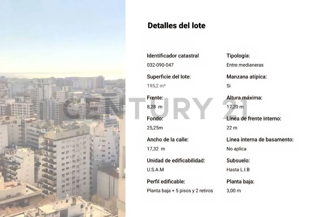 Venta de Lote o PH en Block Parque Patricios 5