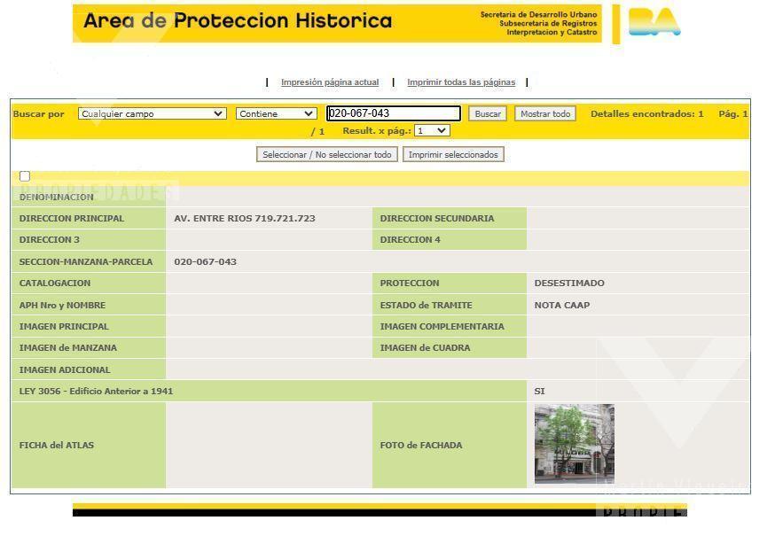 Terreno en venta en Entre Rios 721. Sup. vendible 2197