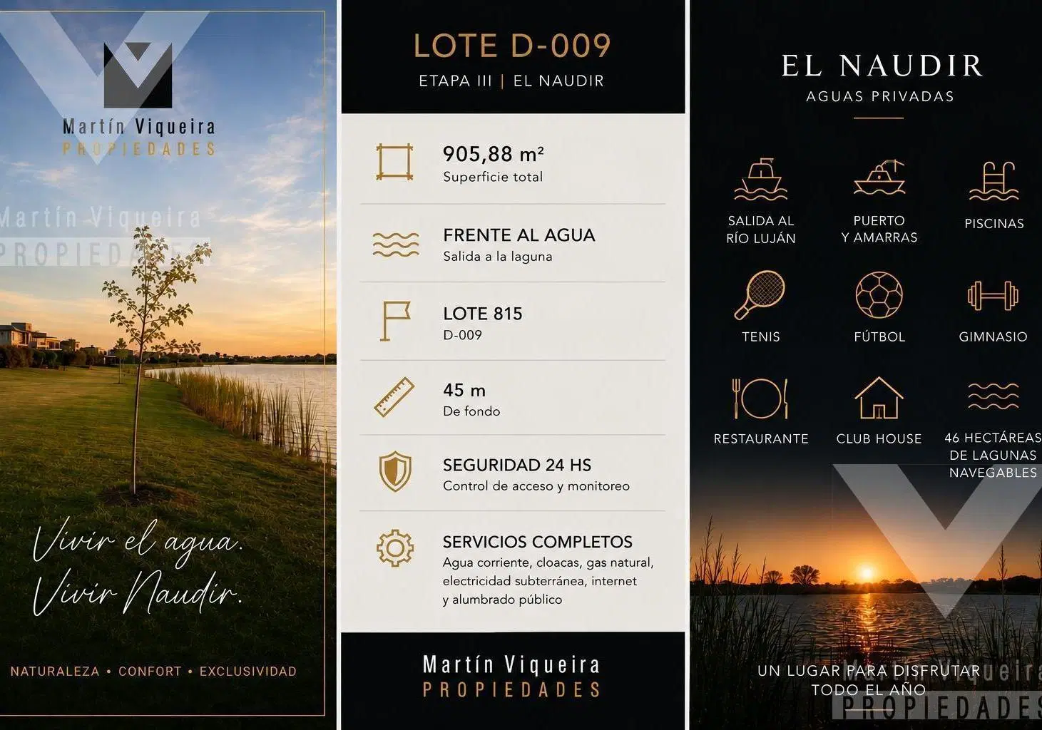 Exclusivo lote a la laguna de 905,88 m² en El Naudir – Aguas Privadas | Etapa III 8