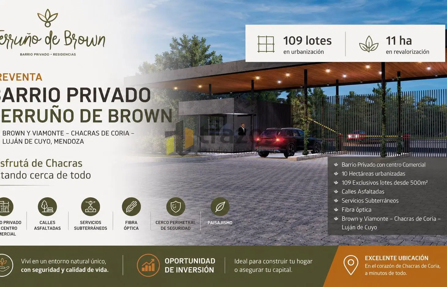 LOTES EN TERRUÑO DE BROWN | BARRIO PRIVADO – CHACRAS DE CORIA 3