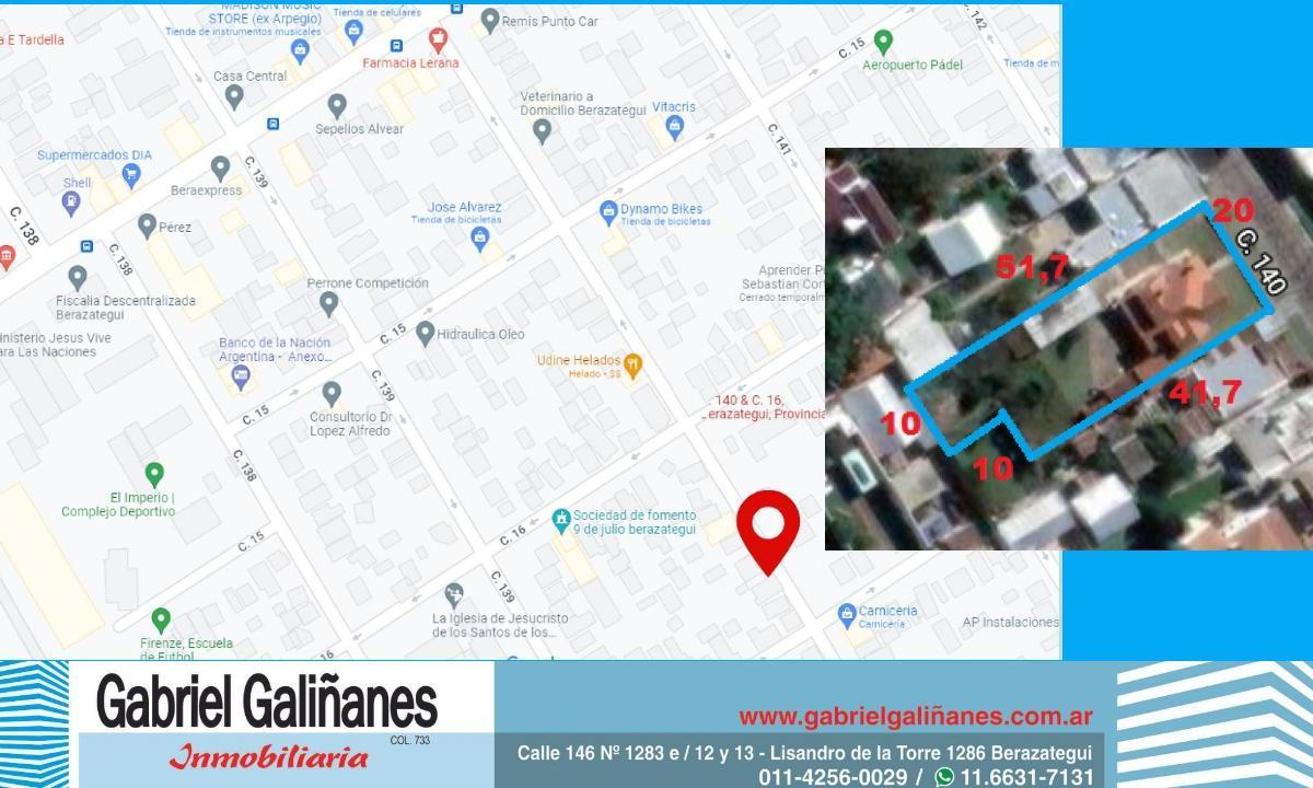 Vende Chalet a Reciclar Sobre 2 Lotes.930 M².berazategui 3