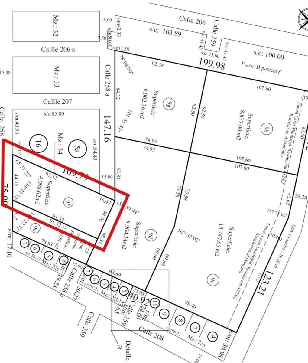 VENDE FRACCION  4000 MT2 /Ideal emprendimiento inmobiliario/ SOURIGUES.
